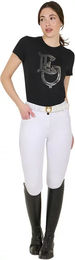 Produktbild von Equestro Reitshirt Lamina Monogram für Damen aus Baumwolle Schwarz Größe L