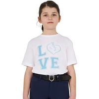 Produktbild von Equestro Reitshirt Love für Kinder aus Baumwolle Weiß 14 Jahre