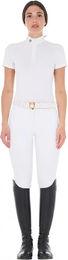 Produktbild von Equestro Reitshirt Polo Damen Weiß Baumwolle Größe M