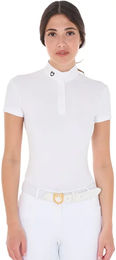 Produktbild von Equestro Reitshirt Polo Damen Weiß Baumwolle Sommer Größe L