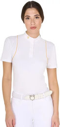Produktbild von Equestro Reitshirt Polo Damen Weiß Baumwolle XS