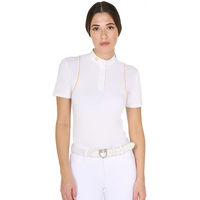 Produktbild von Equestro Reitshirt Polo Damen Weiß Baumwolle XS