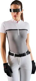 Produktbild von Equestro Reitshirt Polo Damen Weiß Grau XS