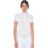 Produktbild von Equestro Reitshirt Polo für Damen aus Baumwolle Weiß Größe S