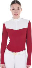 Produktbild von Equestro Reitshirt Polo für Damen in Rot Größe S
