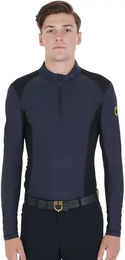 Produktbild von Equestro Reitshirt Polo für Herren Blau Winter Größe L