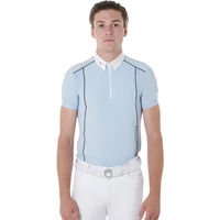 Produktbild von Equestro Reitshirt Polo für Herren mit Reißverschluss aus Baumwolle Blau XXL