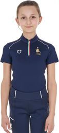 Produktbild von Equestro Reitshirt Polo für Kinder Blau Größe 10 Jahre