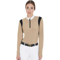Produktbild von Equestro Reitshirt Polo Langarm Damen Beige XL