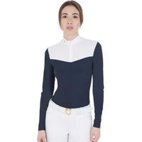 Produktbild von Equestro Reitshirt Polo Langarm Damen Blau XS