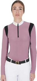 Produktbild von Equestro Reitshirt Polo Langarm Damen Rosa XL