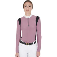 Produktbild von Equestro Reitshirt Polo Langarm Damen Rosa XL