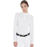Produktbild von Equestro Reitshirt Polo Langarm Damen Weiß Größe M