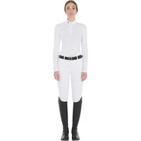 Produktbild von Equestro Reitshirt Polo mit langen Ärmeln für Damen in Weiß XL