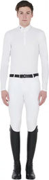 Produktbild von Equestro Reitshirt Polo mit langen Ärmeln für Herren in Weiß XL
