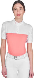 Equestro Reitshirt Polo Wettkampf für Damen aus Baumwolle und Mesh-Gewebe Rosa Größe L – Bild 1 von 1