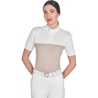 Produktbild von Equestro Reitshirt Polo Wettkampf für Damen aus Mesh-Gewebe und Baumwolle Beige XS