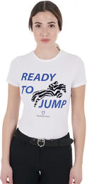 Produktbild von Equestro Reitshirt Ready To Jump für Damen aus Baumwolle Weiß Größe S