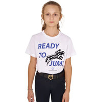 Produktbild von Equestro Reitshirt Ready To Jump für Kinder aus Baumwolle Weiß Größe 10 Jahre