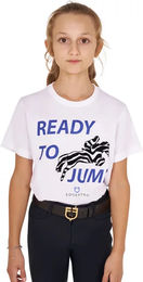 Equestro Reitshirt Ready To Jump für Kinder aus Baumwolle Weiß Größe 12 Jahre – Bild 1 von 1