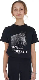 Equestro Reitshirt Ready To The Party für Kinder aus Baumwolle Schwarz 14 Jahre – Bild 1 von 7