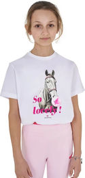 Produktbild von Equestro Reitshirt So Lovely für Kinder aus Baumwolle Weiß Größe 14 Jahre