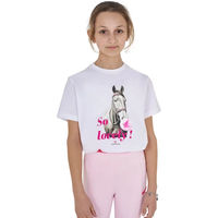Produktbild von Equestro Reitshirt So Lovely für Kinder aus Baumwolle Weiß Größe 8 Jahre