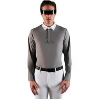 Produktbild von Equestro Reitshirt Turnier-Poloshirt für Herren in Grau Größe S