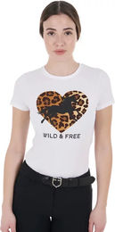 Produktbild von Equestro Reitshirt Wild & Free für Damen aus Baumwolle Weiß Größe S