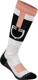 Produktbild von Equestro Reitsocken aus atmungsaktivem technischem Gewebe Schwarz-Rosa Unisex Größe M