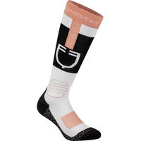 Produktbild von Equestro Reitsocken aus atmungsaktivem technischem Gewebe Schwarz-Rosa Unisex Größe M