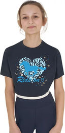 Equestro Ride On T-Shirt aus Baumwolle für Damen in Blau und Marine – Bild 1 von 1