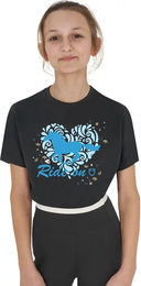 Equestro Ride On T-Shirt aus Baumwolle für Mädchen in Schwarz 12 Jahre – Bild 1 von 1