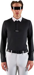 Equestro Ridertechnology Langärmeliges Turnier-Poloshirt für Herren in Schwarz Größe L – Bild 1 von 1