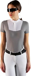 Equestro Ridertechnology Reitshirt Polo für Damen in Weiß und Grau Größe XS – Bild 1 von 8