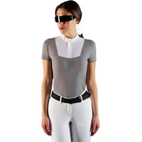Produktbild von Equestro Ridertechnology Reitshirt Polo für Damen in Weiß und Grau Größe XS