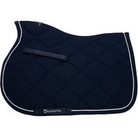 Produktbild von Equestro Satteldecke aus Baumwolle mit Borte und Logo für Pferde in Blau für Vollblut