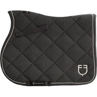 Produktbild von Equestro Satteldecke aus Baumwolle mit Borte und Logo für Pferde in Grau oder Schwarz