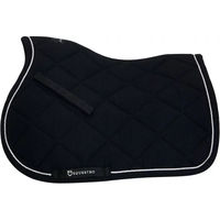 Produktbild von Equestro Satteldecke aus Baumwolle mit Borte und Logo für Pferde in Schwarz für Vollblut