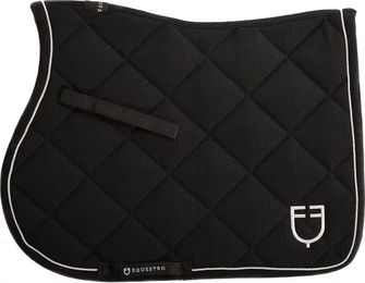 Equestro Satteldecke aus Baumwolle mit Logo in Schwarz für Warmblut Pferde - 1 Stk. – Bild 1 von 5