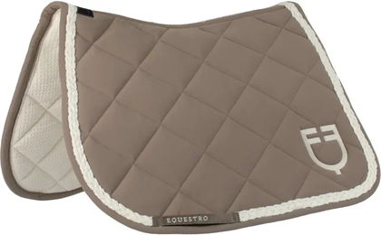 Produktbild von Equestro Satteldecke für Pferde aus Baumwolle in Beige für Vollblut