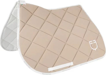 Produktbild von Equestro Satteldecke Modell GP mit Full-Logo in Beige für Pferde