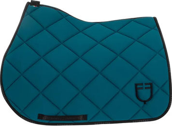Produktbild von Equestro Sattelunterlage aus technischem Material mit Logo in Blau oder Türkis Größe M