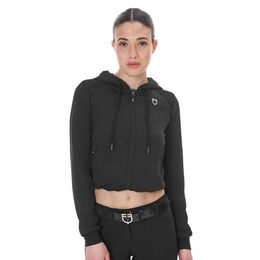 Equestro Scuba Cropped Full Zip Hoodie Damen Schwarz S – Bild 1 von 7