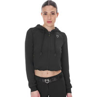 Produktbild von Equestro Scuba Cropped Full Zip Sweatshirt Damen Schwarz Größe L