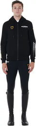 Produktbild von Equestro Scuderia Reit-Sweatshirt mit Kapuze und Reißverschluss für Herren aus Baumwolle Schwarz