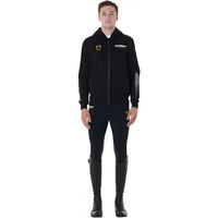 Produktbild von Equestro Scuderia Reit-Sweatshirt mit Kapuze und Reißverschluss für Herren aus Baumwolle Schwarz