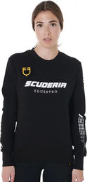 Produktbild von Equestro Scuderia Sweatshirt mit Rundhalsausschnitt für Damen in Schwarz XS aus Baumwolle