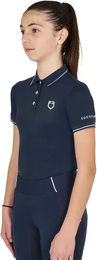 Produktbild von Equestro Slim Fit Reitpoloshirt für Kinder in Blau Größe 14 Jahre