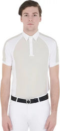 Produktbild von Equestro Slim Fit Turnierpolo für Herren aus Baumwolle Beige Größe M
